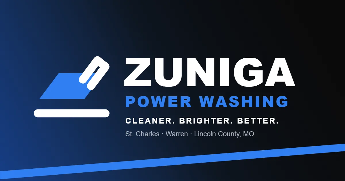 Zuniga Power Washing brand card with blue wand mark